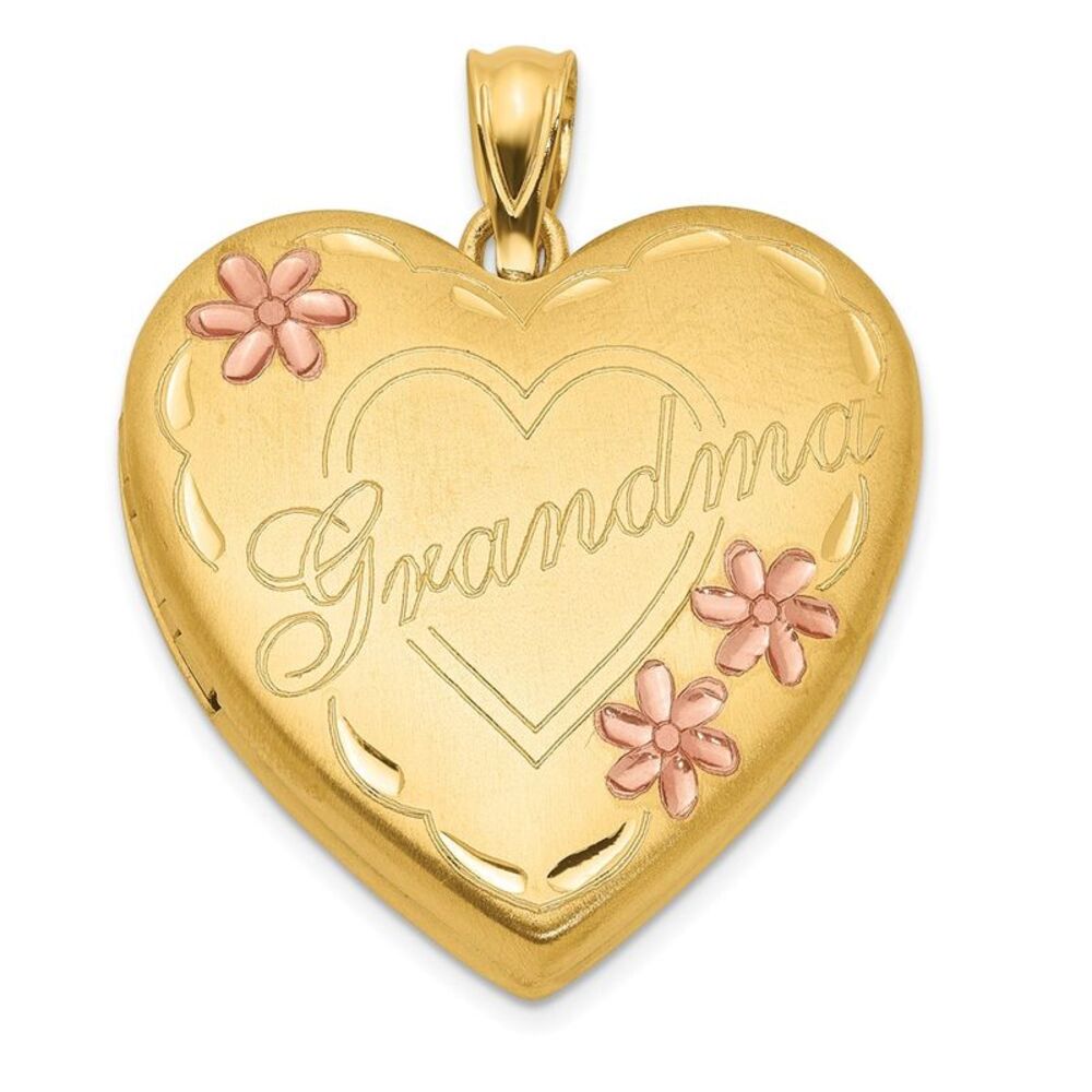 1/20 14K Gold Filled 23mm Grandma Enameled 4 Frame Family Heart Locket